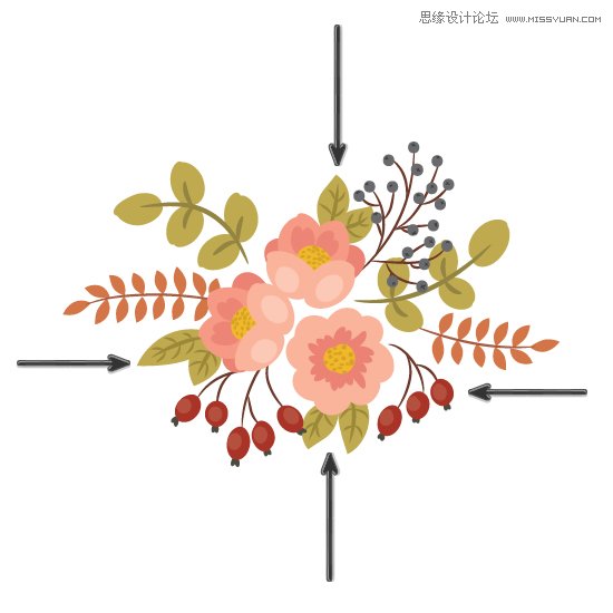 Illustrator绘制复古典雅风格的花朵花藤,PS教程,图老师教程网