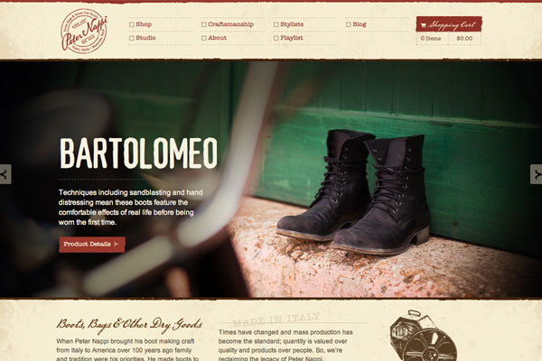 10个超赞的鞋类网站设计欣赏,PS教程,图老师教程网