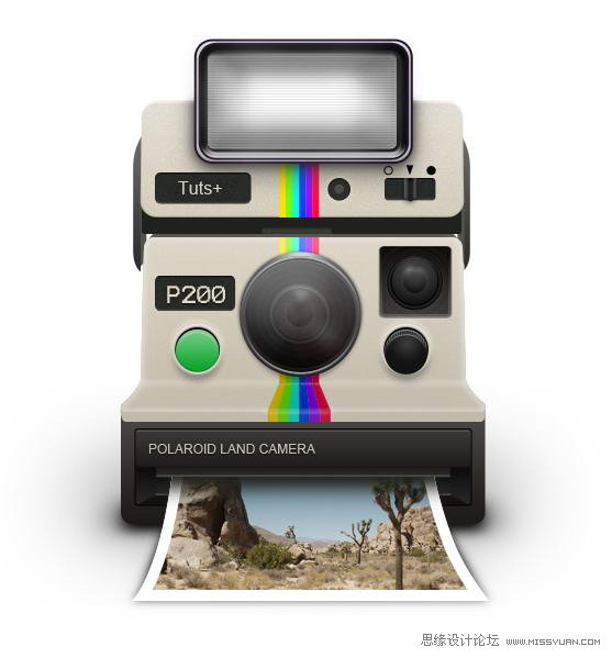 Photoshop绘制一个老式宝丽莱相机图标,PS教程,图老师教程网