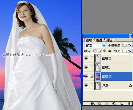 Photoshop抠图教程：背景单一的婚片快速抠图法,PS教程,图老师教程网