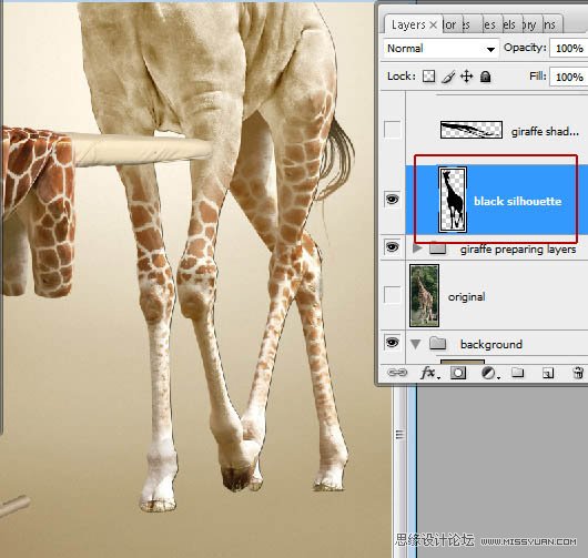 Photoshop合成在给自己烫衣服的长颈鹿,PS教程,图老师教程网