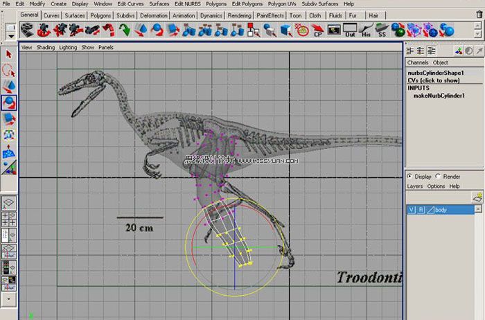 Maya建模教程：制作真实的恐龙,PS教程,图老师教程网