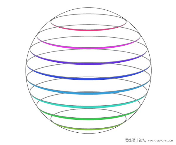 Illustrator设计LOGO设计的彩色切片球体,PS教程,图老师教程网