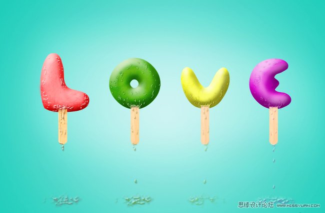 Photoshop制作可爱的雪糕冰淇凌字体,PS教程,图老师教程网