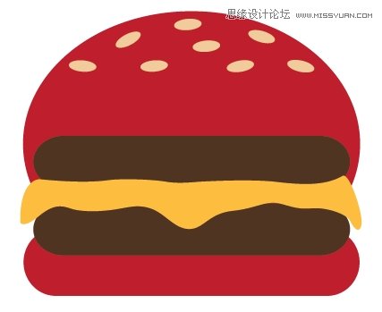Illustrator设计时尚简洁风格的汉堡包图标,PS教程,图老师教程网