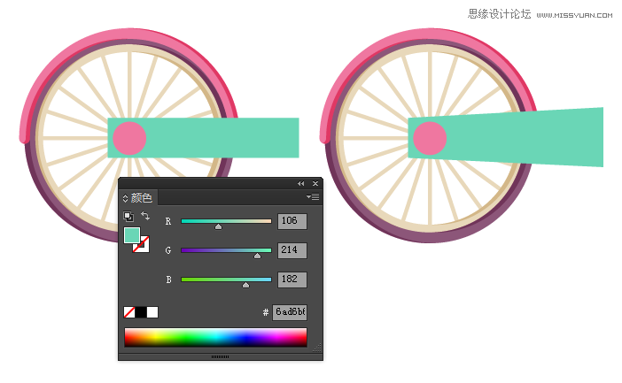 Illustrator绘制矢量风格的自行车效果图,PS教程,图老师教程网
