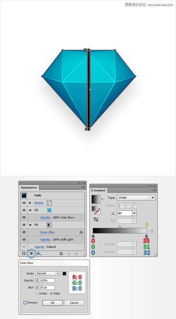 Illustrator绘制立体逼真的钻石图标教程,PS教程,图老师教程网