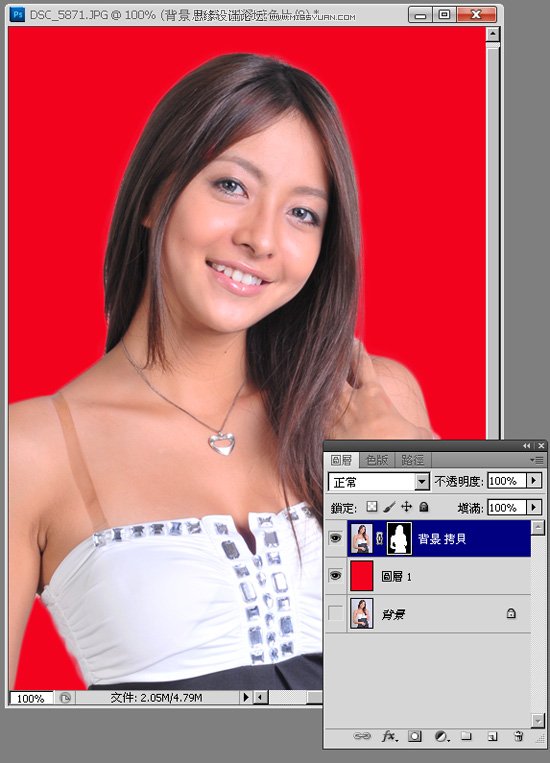 Photoshop CS5高效替换美女图片的背景,PS教程,图老师教程网