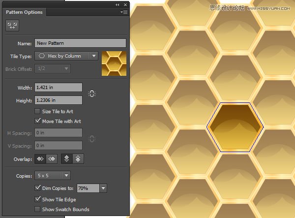  Illustrator制作质感立体效果的甜蜜蜂巢,PS教程,图老师教程网