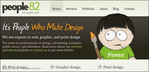 插图式的网站主页设计,PS教程,图老师教程网