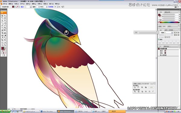 Illustrator绘制矢量风格的中国花鸟画,PS教程,图老师教程网