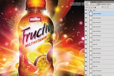 Photoshop设计绚丽的饮料宣传海报,PS教程,图老师教程网