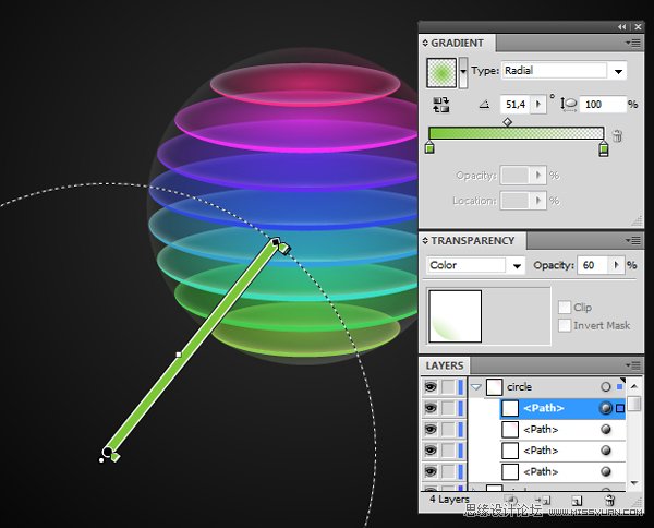 Illustrator设计LOGO设计的彩色切片球体,PS教程,图老师教程网