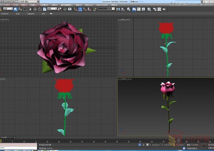 3Dmax给七夕情人节之玫瑰花的建模方法,PS教程,图老师教程网