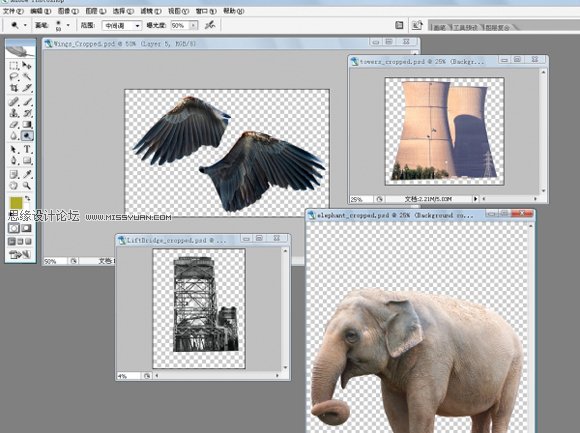 Photoshop合成一头长了翅膀的大象,PS教程,图老师教程网