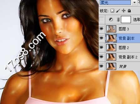 Photoshop给美女照片添加塑料肤色效果,PS教程,图老师教程网