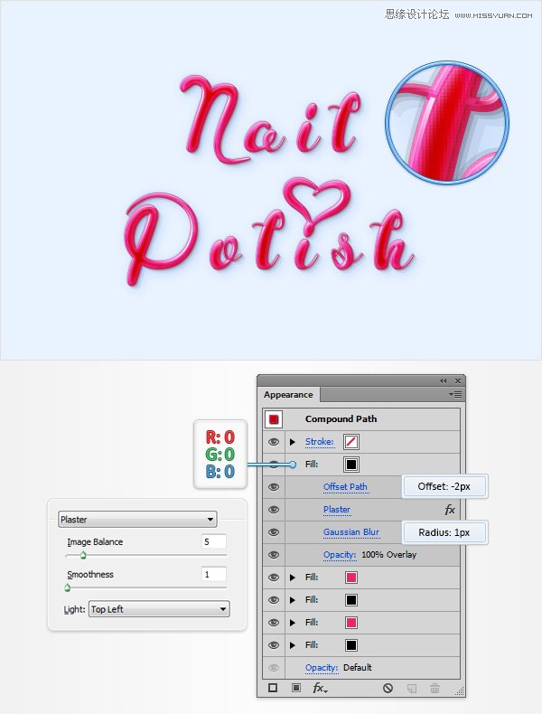 Illustrator制作神话般的指甲油文字效果,PS教程,图老师教程网