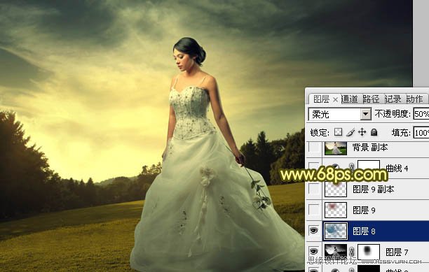 Photoshop打造柔美的暖调外景婚片效果,PS教程,图老师教程网