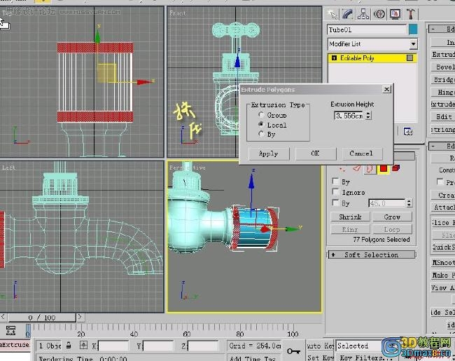 3D MAX建模教程：制作水笼头建模教程,PS教程,图老师教程网