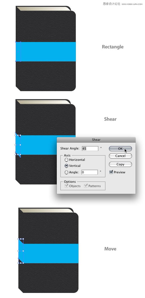 Illustrator绘制立体效果的黑色笔记本,PS教程,图老师教程网