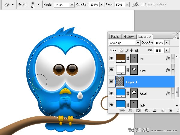 Photoshop绘制可爱的Twriter小鸟教程,PS教程,图老师教程网
