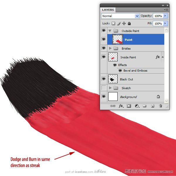 Photoshop绘制逼真的油漆毛刷,PS教程,图老师教程网