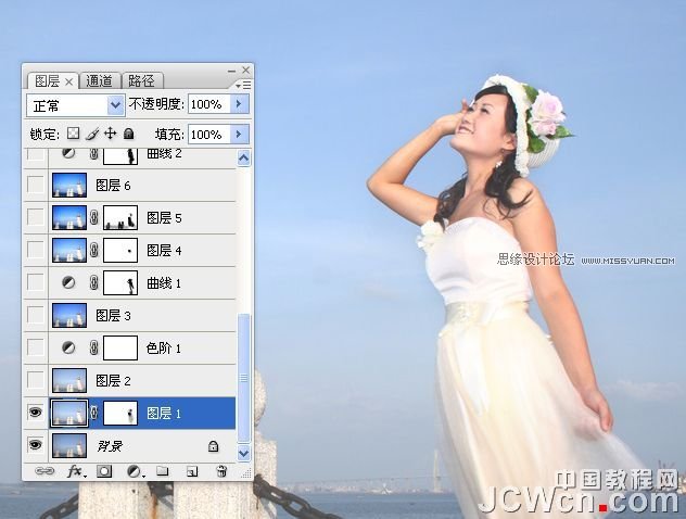 Photoshop调出清新的海边外景婚片,PS教程,图老师教程网
