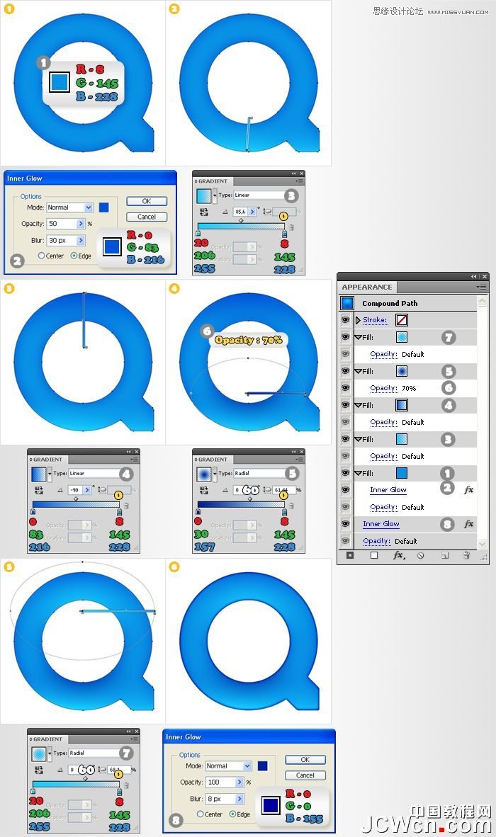 Illustrator制作蓝色苹果QuickTime标志,PS教程,图老师教程网