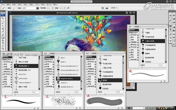 Photoshop鼠绘教程：水彩风格的插画鼠绘方法,PS教程,图老师教程网