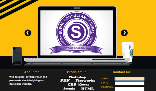 一些极其简约的单页面网站设计,PS教程,图老师教程网