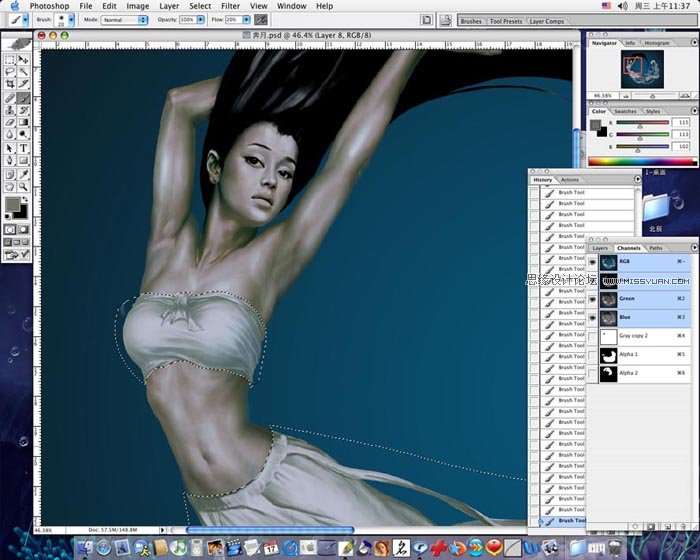 Photoshop绘制cg美女奔月的创作过程,PS教程,图老师教程网