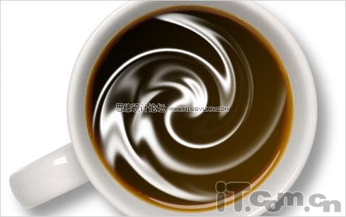 Photoshop扭曲滤镜制作牛奶混和咖啡的效果,PS教程,图老师教程网