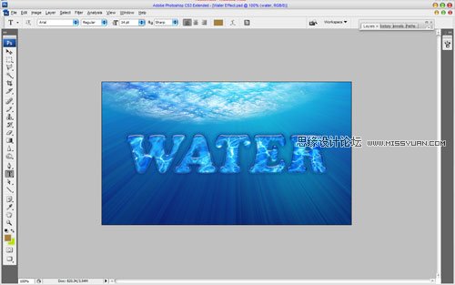 Photoshop制作一款海洋立体艺术字效果,PS教程,图老师教程网