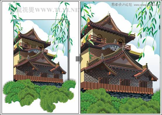 CorelDRAW绘制中国风古典建筑城楼教程,PS教程,图老师教程网