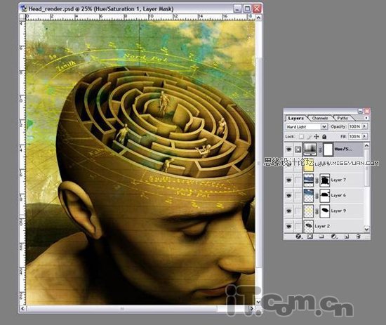 Photoshop合成大脑迷宫科技宣传海报教程,PS教程,图老师教程网
