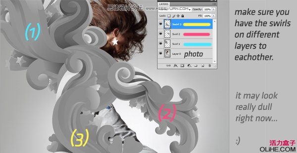 Photoshop制作抽象的装饰云效果,PS教程,图老师教程网