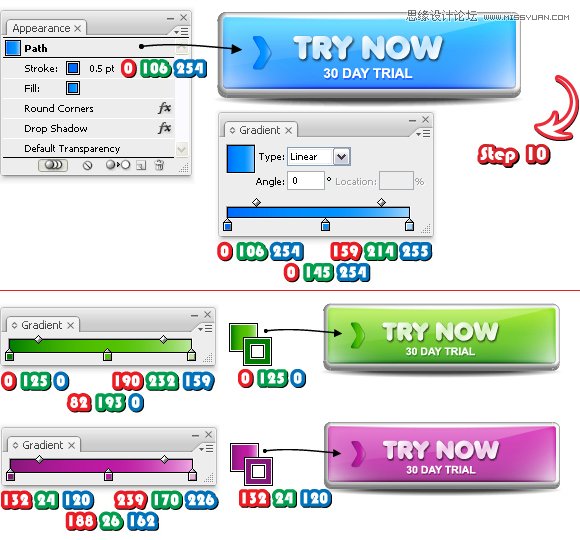 Illustrator实例教程：使用3D效果制作网页按钮,PS教程,图老师教程网