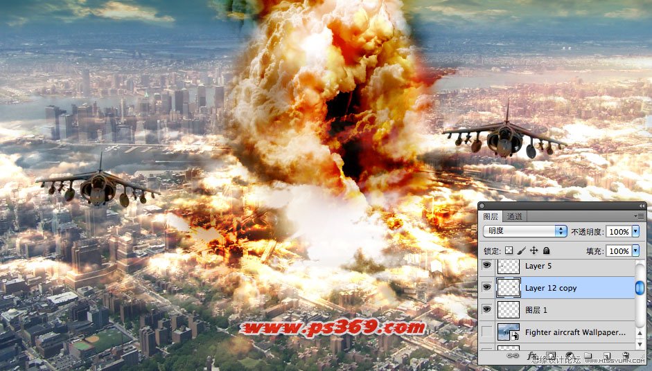 Photoshop合成战争中的城市场景,PS教程,图老师教程网