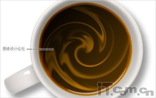 Photoshop扭曲滤镜制作牛奶混和咖啡的效果,PS教程,图老师教程网