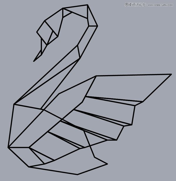 Illustrator绘制折纸风格的天鹅图标教程,PS教程,图老师教程网