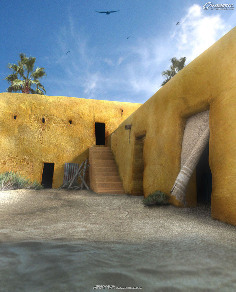 3Ds Max实例教程：制作沙漠环境下的住房,PS教程,图老师教程网