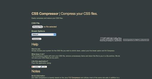 CSS技巧教程：10个在线CSS压缩工具,PS教程,图老师教程网