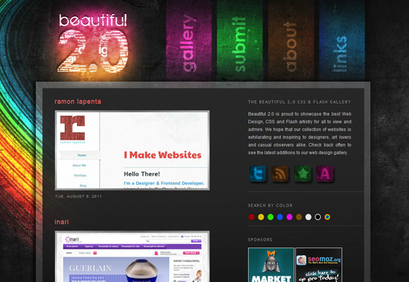 精选彩虹元素的网页设计欣赏,PS教程,图老师教程网