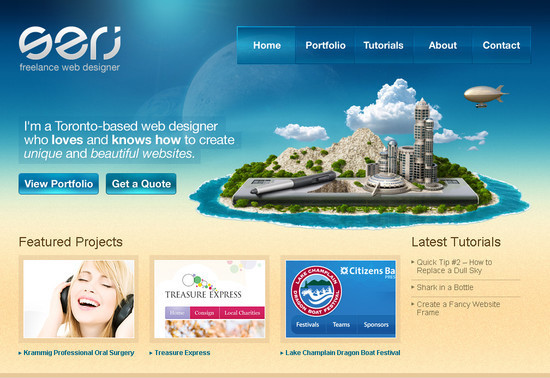 清雅的蓝色网站设计欣赏,PS教程,图老师教程网