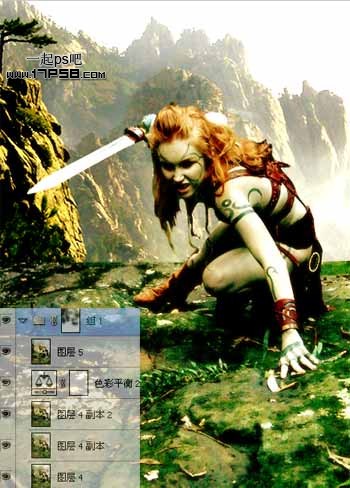 Photoshop制作悬崖上的魔人女战士,PS教程,图老师教程网