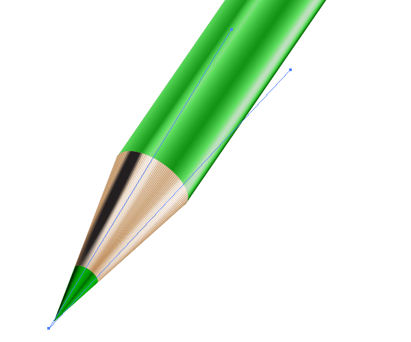 Illustrator绘制绿色逼真的铅笔效果图,PS教程,图老师教程网