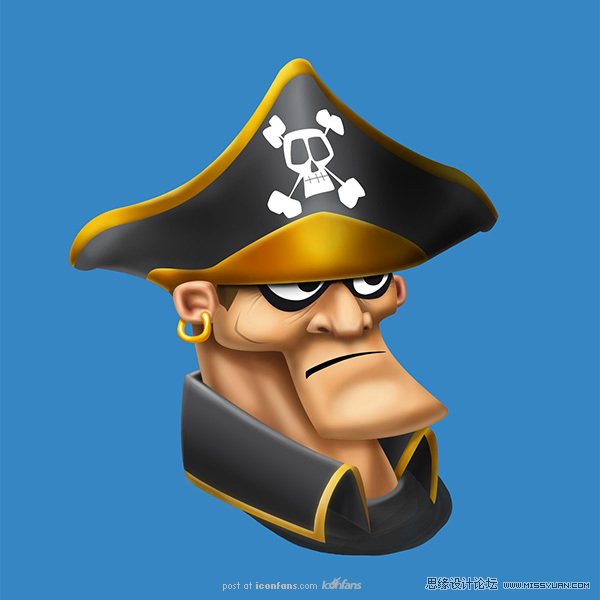 Photoshop绘制可爱卡通的海盗船长,PS教程,图老师教程网