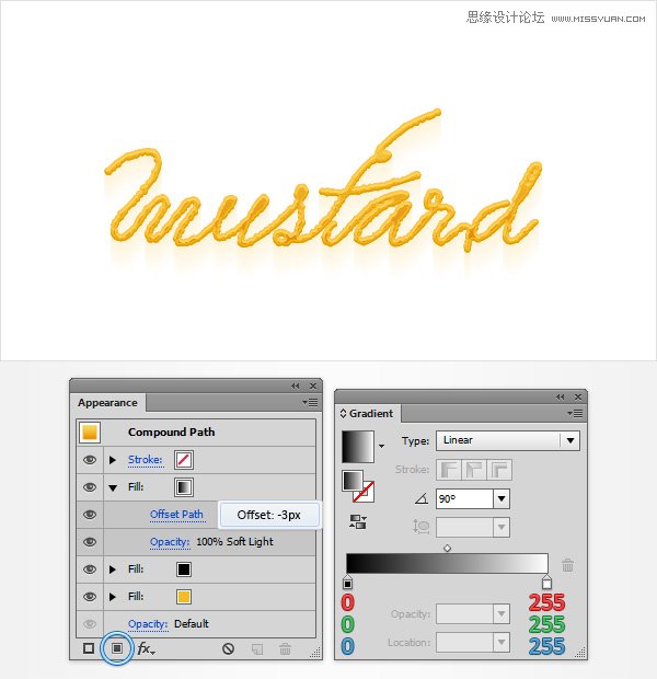 Illustrator设计金黄色的芥末文字效果,PS教程,图老师教程网