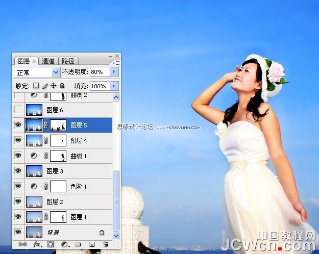 Photoshop调出清新的海边外景婚片,PS教程,图老师教程网