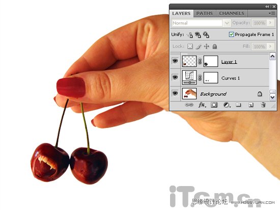 Photoshop合成贪婪獠牙的变异水果,PS教程,图老师教程网